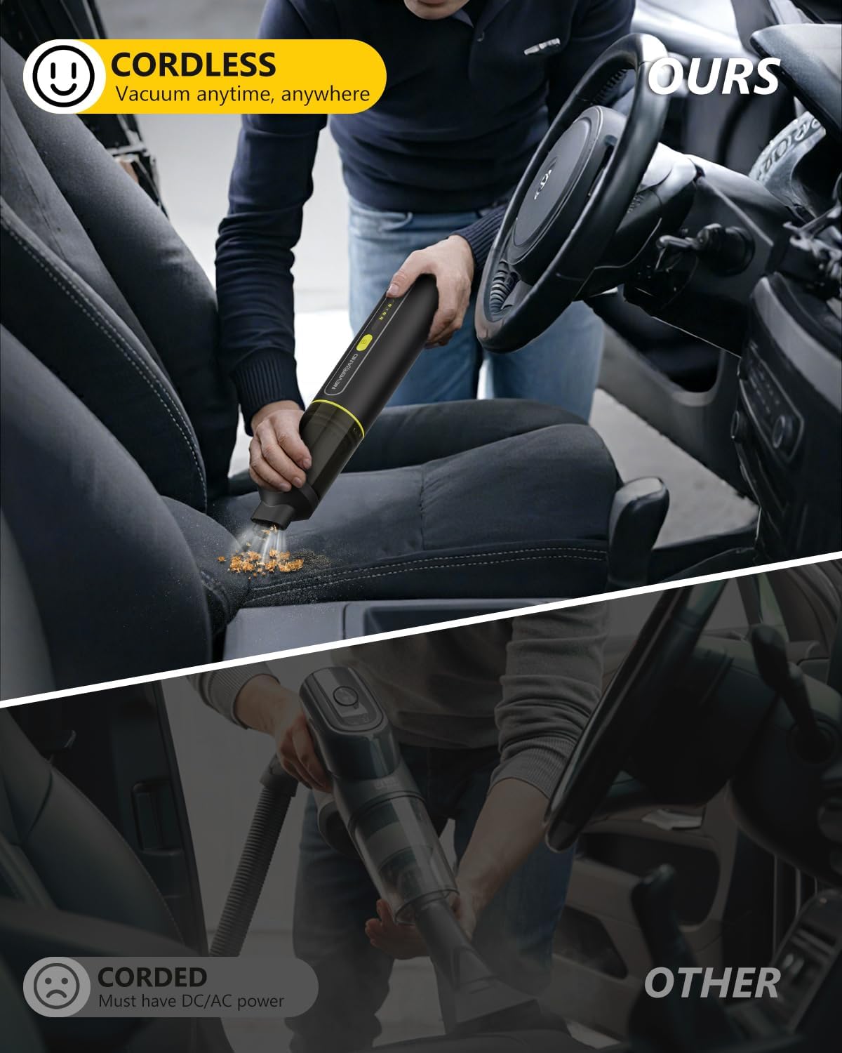 Neverland Cordless Car Vacuum, 20000Pa Handheld Vacuum Cleaner, Metal Body, Blowing & Inflating 4-in-1 Vacuum Cleaner for Car, Office Desk, Keyboards