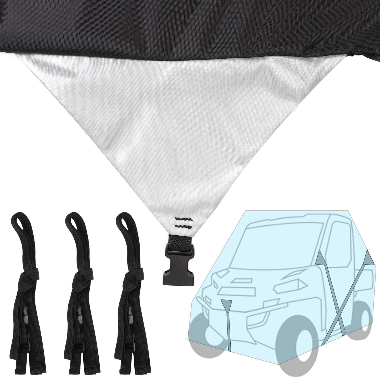 NEVERLAND UTV Cover, Heavy Duty Oxford Material Side by Side Covers for Polaris RZR XP 4 General 4 Ranger Crew Yamaha Can-Am Defender max Kawasaki 4-6 Passenger(Up to 155" L)
