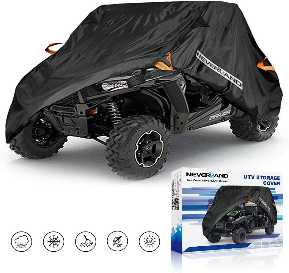  UTV Cover Waterproof Heavy Duty Black Oxford Cloth Protection Covers  UTV Accessories for Polaris Ranger RZR Mahindra Can-Am Defender All Weather  Side by Side Cover, 4-6 Seater : Automotive