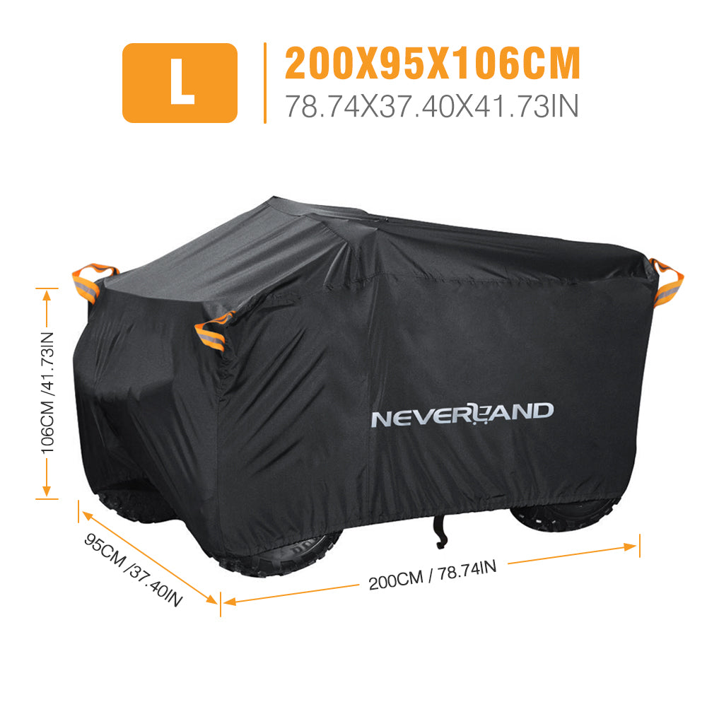 NEVERLAND ATV Cover Waterproof Heavy Duty XL Universal Quad Cover Outdoor Storage Cover 4 Wheeler Rain Cover All Weather for Polaris Sportsman Yamaha Honda Kawasaki Quad Bike