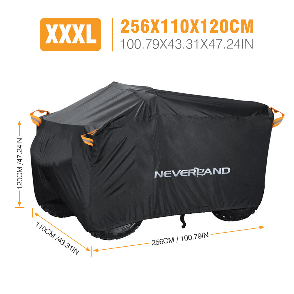 NEVERLAND ATV Cover Waterproof Heavy Duty XL Universal Quad Cover Outdoor Storage Cover 4 Wheeler Rain Cover All Weather for Polaris Sportsman Yamaha Honda Kawasaki Quad Bike